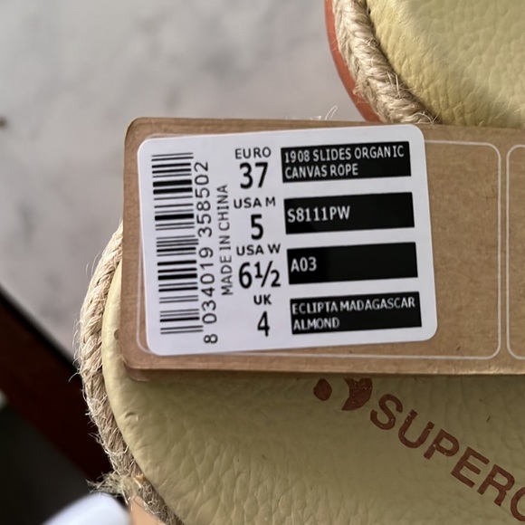 BNWT SUPERGA Slides Organic Canvas Rope - Picture 6 of 6